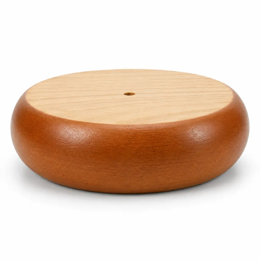 Large Timber Bun Foot Leg 140x45mm STAINED